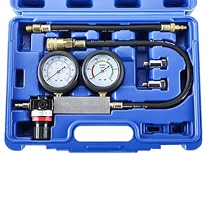 FreeTec TU-21 cilinder lekzoeker tester benzine motor compressie lek kit set drukverlies tester cilinderdruk tester…