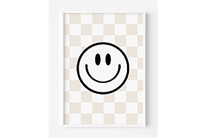 Checkered Smiley Face Print Dude Perfect Poster