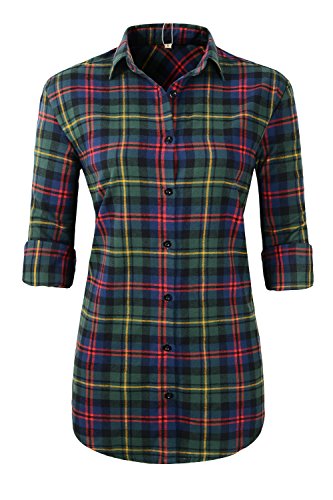 Benibos - Camisas largas de franela para mujer