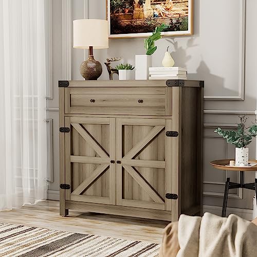image for JUMMICO Coffee Bar Cabinet Farmhouse Kitchen Sideboard Buffet Cabinet 
