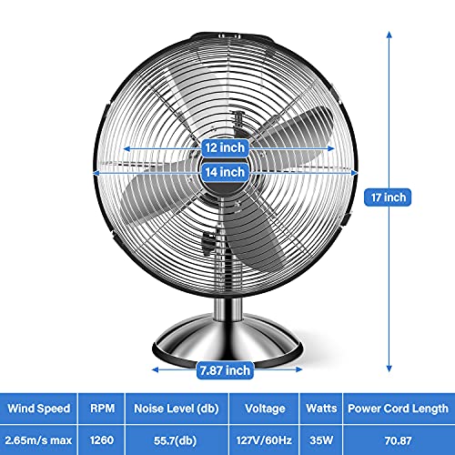 Infinipower SILVER 12 Inch Stand Fan, Horizontal Ocillation 75° thumb #4