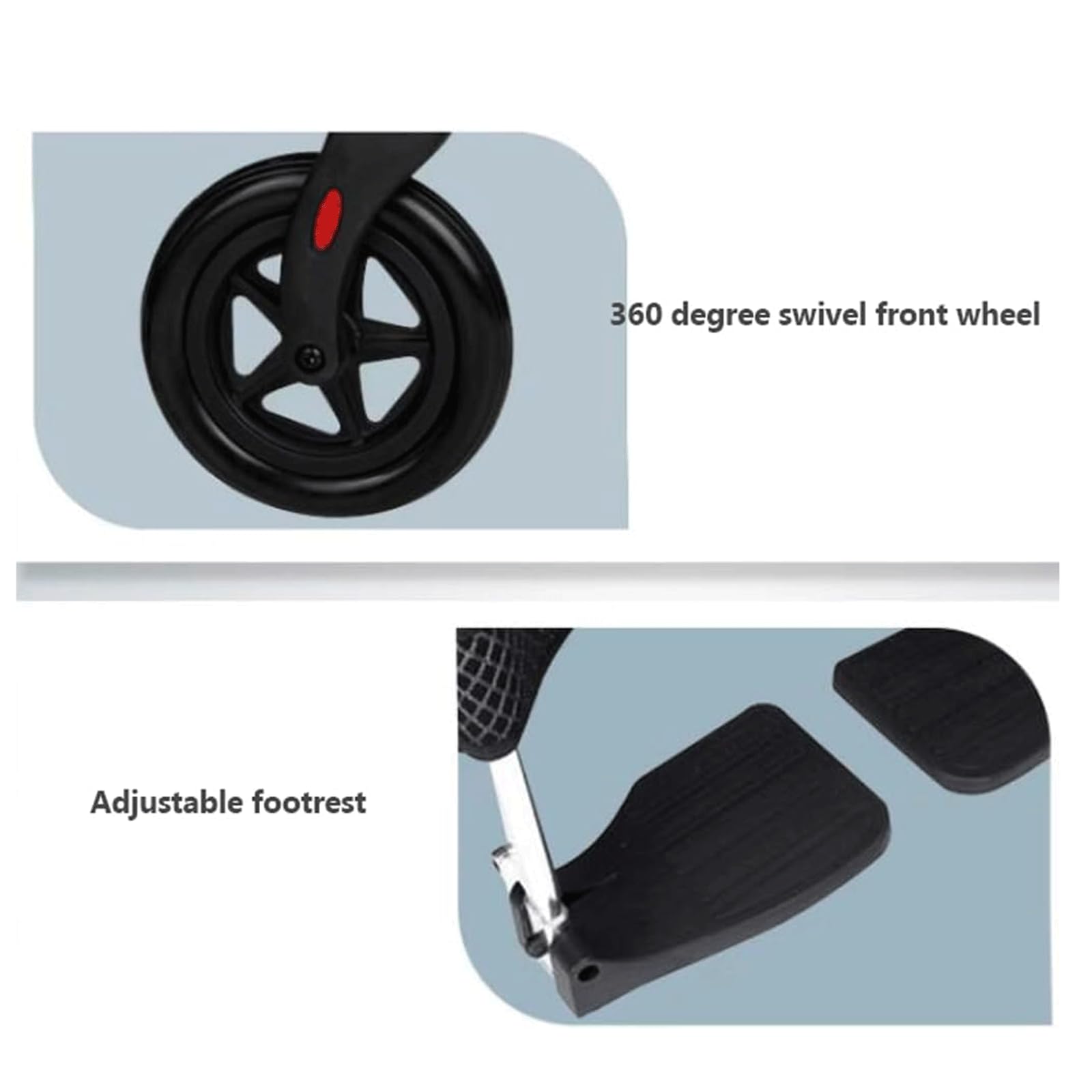 Sillas De Ruedas Silla De Ruedas Manual Ligera De Viaje Silla De Ruedas De Transporte De Aleación De Aluminio con Frenos De Mano Y Asiento Ergonómico Ligera
