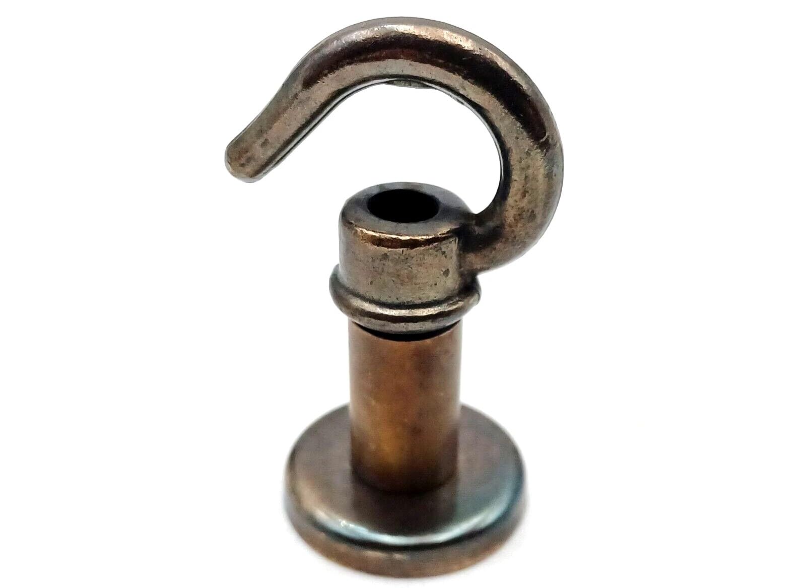 Small Solid Brass Open Ceiling Hook with Stem Choice of 5 Finishes (Antique Brass)