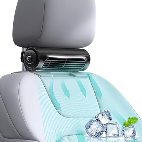 iKiKin USB Car Seat Cooling Fan With Elastic Belt 3 Wind Speeds Space-Saving 2024 New Car Front Seat Backseat Fans For All Cars Vehicle Jeep Van RV Truck ，Recirculating air conditioning in the car Cover