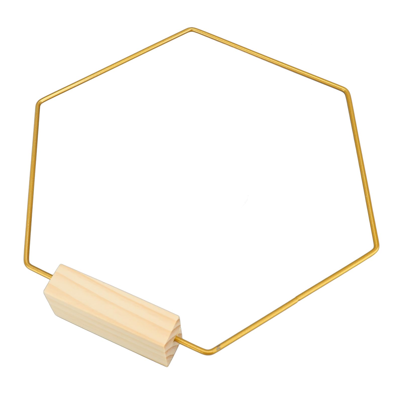 Yctze 15pcs Gold Hexagonal Floral Hoop Centress avec des Supports en Bois pour la Décoration de Mariage, l'artisanat de Bricolage et les Créations de Macrame