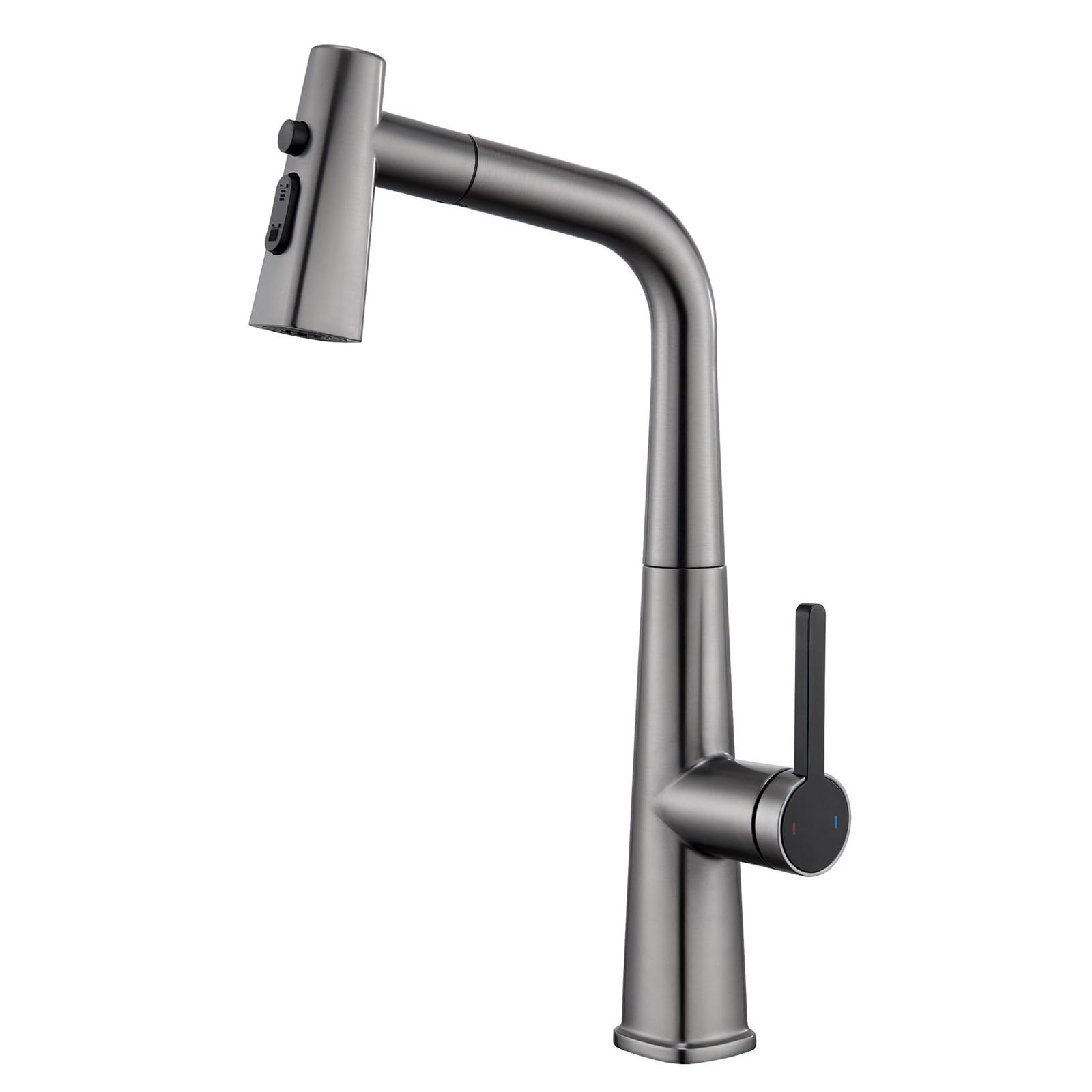 ZYCHSJXA Grey Kitchen Taps with Pull Out Spray Faucet Mixer Tap Hot and Cold 3 Modes Head