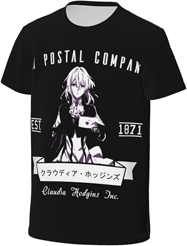 Miniatura 4 de Anime Violet Evergarden Boys' T Shirt 3D Printing Summer Round Neck Short Sleeve Cosplay Top Fashion Tees X-Small