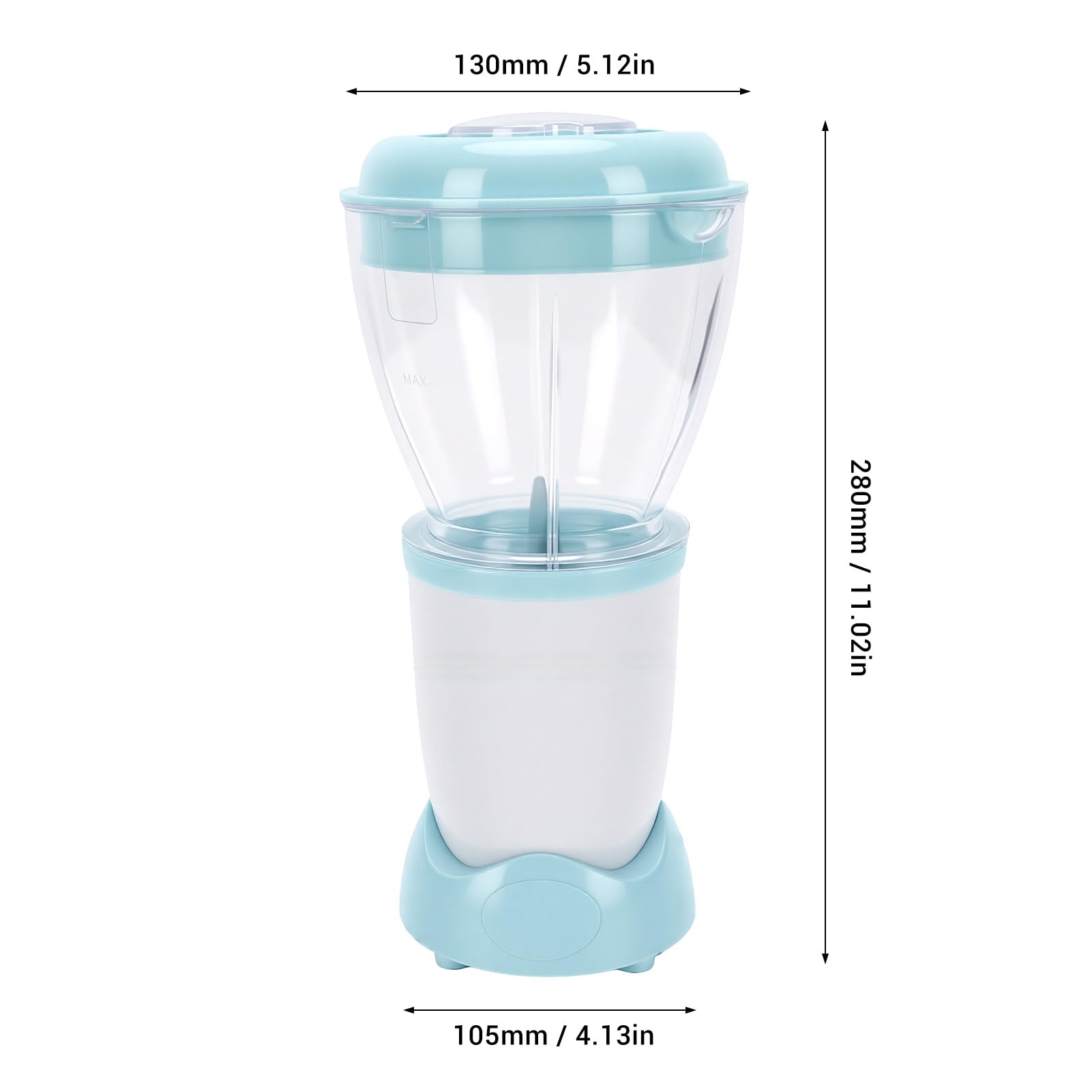 Fockety Robot de Cocina para Bebés, Procesador Multifunción de 200 W con Recipiente para Alimentos y Cuchillas de Acero, Batidora para Purés de Frutas, Verduras y Carnes (Azul Claro) (Enchufe de la