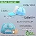 Summer Kids Trucker Hat School Bus Smiling Polyester Boys Girls Sun Toddler Caps Light Blue Design Only Adjustable
