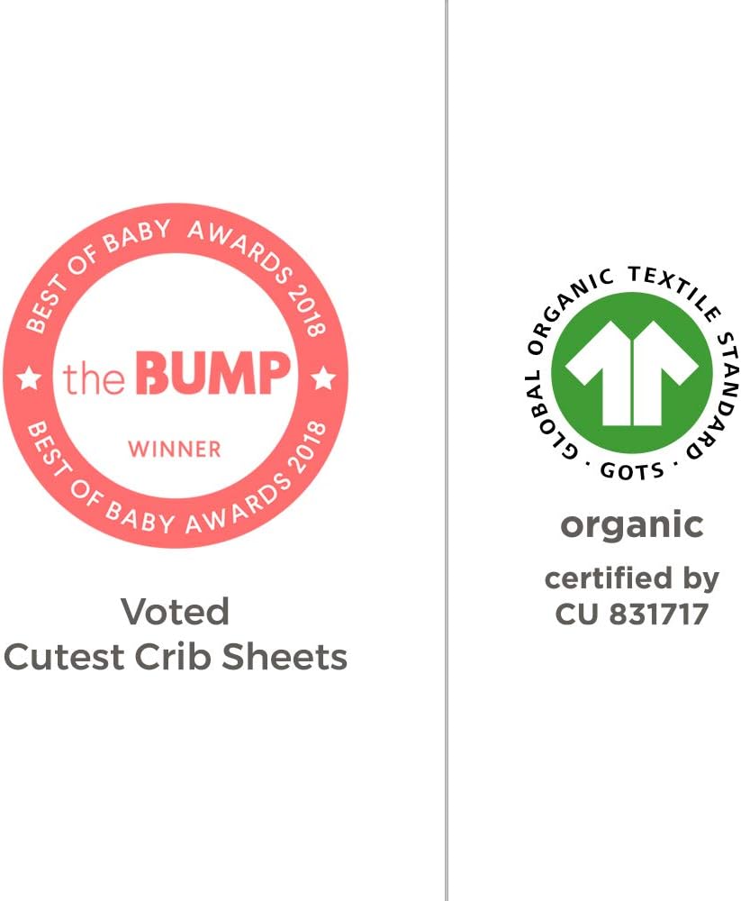 Burt's Bees Baby Essential Organic Cotton Fitted Crib Sheet, Breathable for Boy Girl Standard Crib & Toddler Mattresses