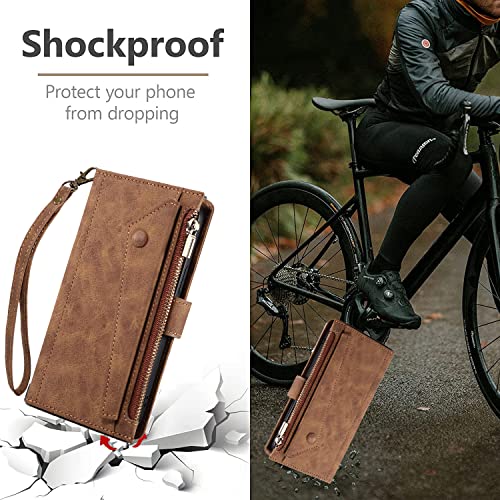 Coque antichoc iPhone 12 anti-chute avec protège-écran et rangement zip