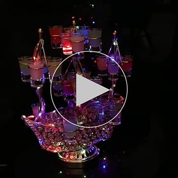 LED グラスホルダー ボート型 ⭐ライトイリュージョン ⭐パーティー Amazon｜YTCYKJ LED酒グラス棚 24カップ 酒ボトルの表示棚 酒