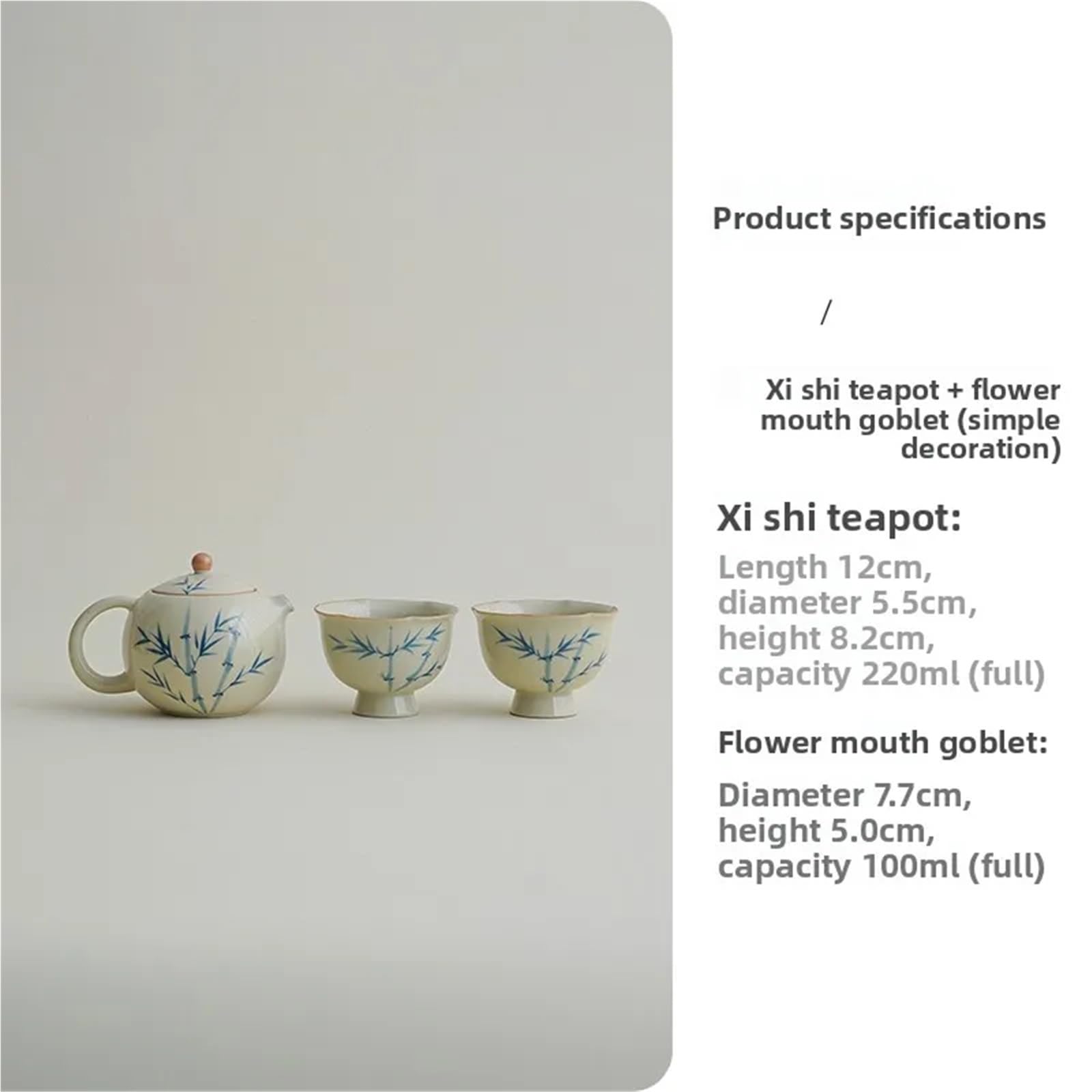 Tetera Tetera pequeña de cerámica for preparar té, taza individual for una sola bebida, juego for el hogar(3-piece set)