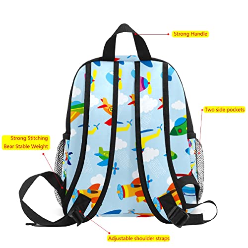 Kids School Bag Girls Boys Preschool Toddler Backpack For Boy Girl Lightweight Shoulder Book Bag For Kids Perfect Back Pack For Toddler To Kindergarten Cute Airplane #TOP1