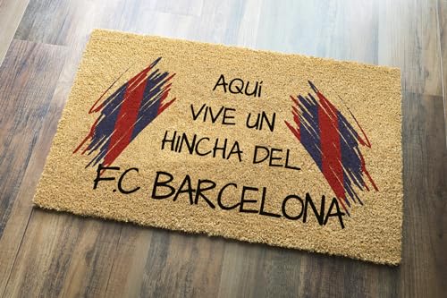 SAQUITOMAGICO Felpudo Barcelona | Felpudo Original y Divertido para Aficionados al Fútbol | Alfombra de Entrada Antideslizante para Casa | Decoración de Hogar para Hinchas Culés con Estilo