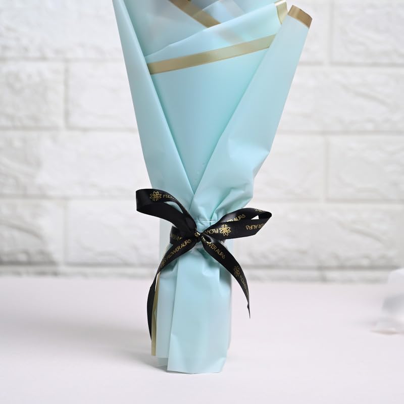 Image of FlowerAura Premium Fresh Live Flower Bouquet of 3 Peach Roses In Designer Paper Gift For Birthday | Anniversary | Love | Home Decor | Fathers Day Gift For Dad (Same Day Delivery)
