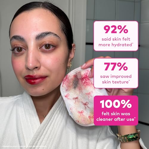 Image of The Original MakeUp Eraser 7-Day Set, Erase All Makeup with Just Water, Including Waterproof Mascara, Eyeliner, Foundation, Lipstick, Sunscreen, and More! Fab-Bow-Lous, 7ct.