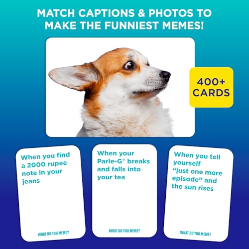 Image of What Do You Meme? Desi Feels - Hilarious Family Party Game, Match Caption & Photo Cards to Create Funny Desi Memes, Gift for Teens & Adults Ages 8, 9, 10 and Up, 3+ Players