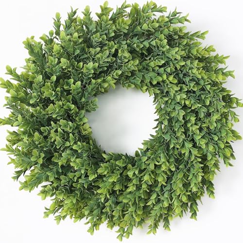 26 Artificial Boxwood Wreath Large Fake Hanging Greenery for Front Door