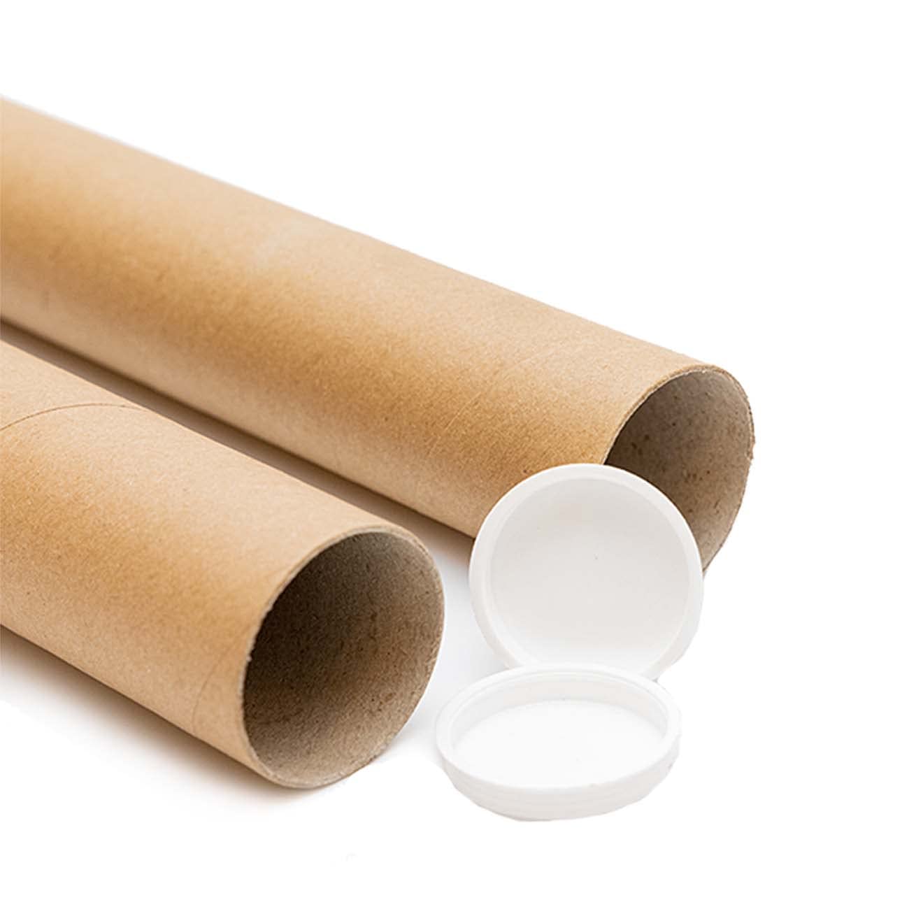 Tubos postales A3 de 330 mm x 45 mm para envío de pósteres, obras de arte, pinturas, documentos, planos, sobres de cartón resistente + tapas finales (100)