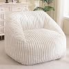 BYBYME Giant Bean Bag Chair for Adults and Kids, Large Comfy Cozy Beanbag, Floor Sofa for Teens, Living Room, Gaming, Reading, Beige