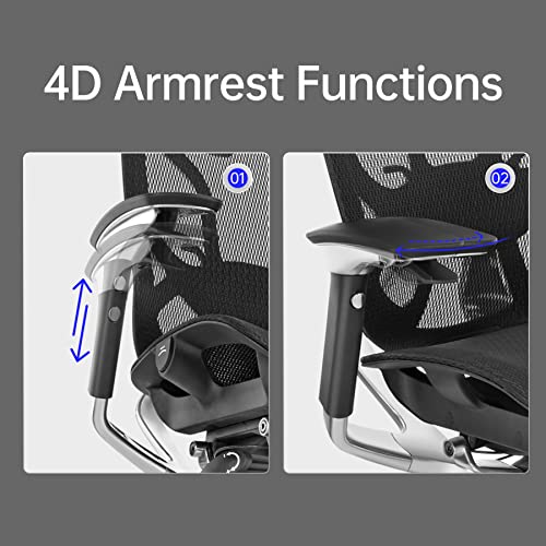 Ergoup Ergonomic Office Chair Computer Desk Chiar Mesh High Back Desk Chair, Mesh Computer Chair With Adjustable Lumbar Support, Rocking Executive Swivel Chair For Home #TOP2