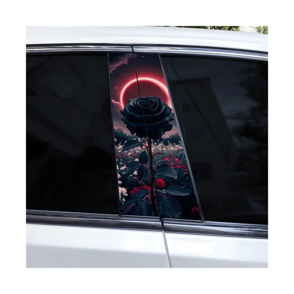Bertdcx F Rose Car B-Pillar Sticker Waterproo Sticker Door Pillar Auto Parts(F)
