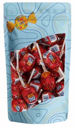 One Flavor Candy Jolly Ranchers Lollipop Lolli Pops Bulk in Resealable Bag (Cherry, Pack of 20)