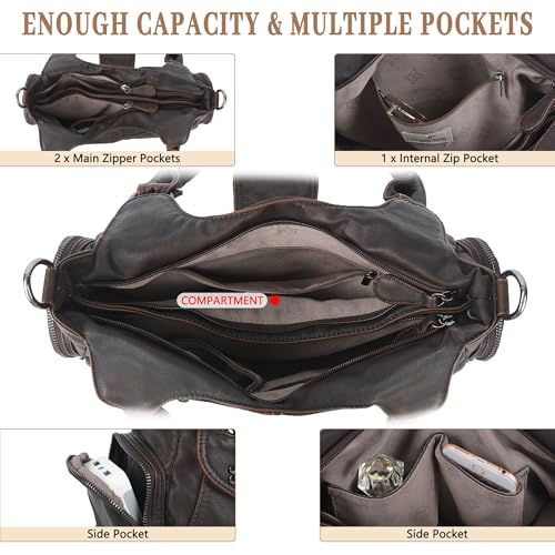 Image of Angel Kiss Hobo Bags for Women Vegan Leather Shoulder Purses and Handbags Ladies Roomy Tote Bags Purse with Crossbody Strap