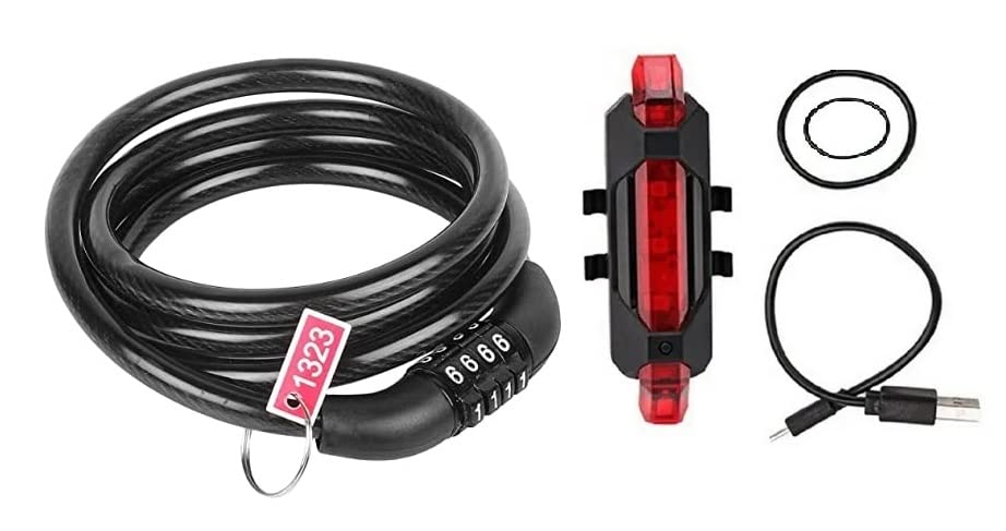 Bicycle LED Light USB Rechargeable with Cycle Locks Anti-Theft Steel Strong Bike Lock Bicycle/Helmet Lock/Cycle Lock for Bicycle/Cycle Locks for Bicycle with Password (B0BPTHNTBX) Amazon Price History, Amazon Price Tracker