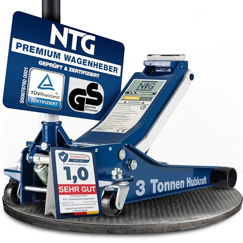 NTG HYDRAULISCHER WAGENHEBER 3T – TÜV-Zertifiziert, Flacher...