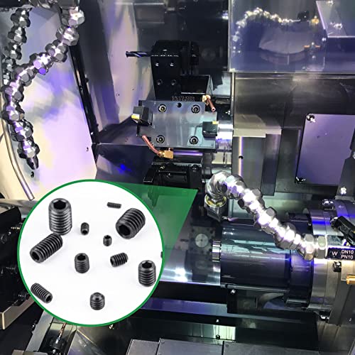 Foliv 676 Stück Madenschrauben Sortiment Set M2 M3 M4 M5 M6 M8 Madenschrauben/Innensechskant Gewindestifte DIN 913,Sechskantkopf Schrauben mit Schraubenschlüssel für Türgriff, Türklinke, Halterung