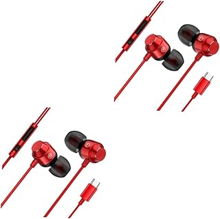 UKCOCO 2Pcs Fones De Ouvido Com Fio Fones De Ouvido Com Fio Fones De Ouvido Com Fio Fones De Ouvido Com Fio Fones De Ouvido Intra-Auriculares Com Fio Fone De Ouvido De Metal Fone De