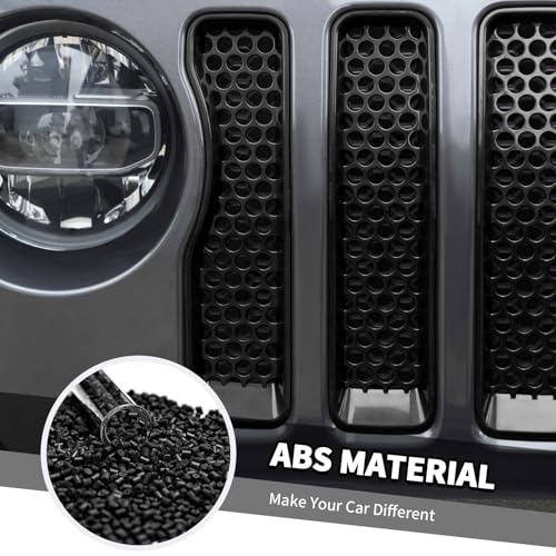 Image of 7PCS Mesh Grille Inserts Fit for Jeep Wrangler JL Sport /Sport S 2018-2024 (Gloss Black)