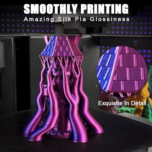 Image of PLA Filament 1.75mm, Silk PLA 3D Printer Filament, Dual Color Filament - Red Blue 1.75 PLA Filament- 2 in 1 Coextrusion 3D Filament PLA 1.75 + /-0.02mm, Fit to AMS, 1kg /Spool