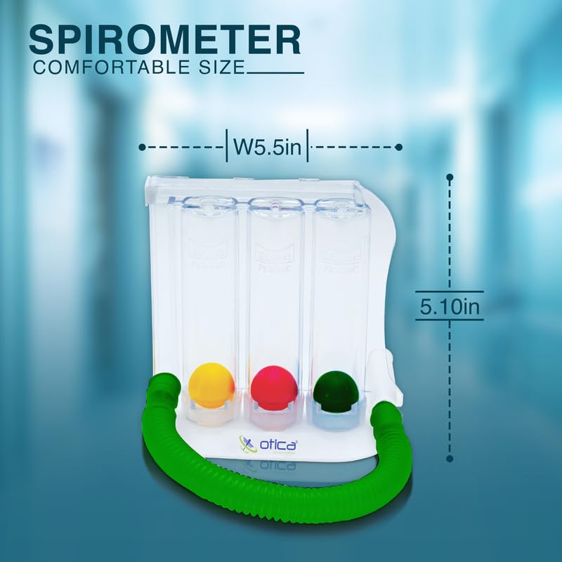 Image of OTICA 3 Ball Breathing Exercise, Spirometer, Lung Exerciser, Respirometer, Breath Measurement System | Hygienic Washable Spirometer (Pack Of 1) Detachable