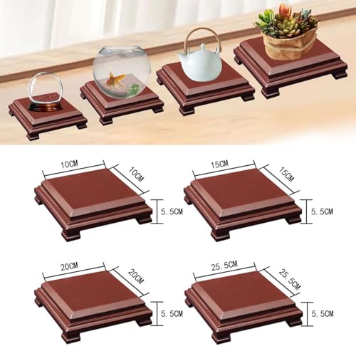 Support pour Bonsaï stable socle bois carré anti-rayures pour pot et figurine