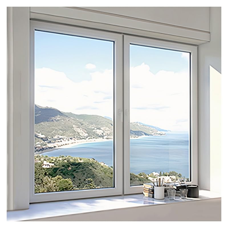 Reemplazo Ventana Vidrio, Entrada Ventilación con Panel Ventana Transparente con Marco Aleación Aluminio, Ventana Deslizante Horizontal Exterior para Mejoras Hogar(Blanco,60x60CM)