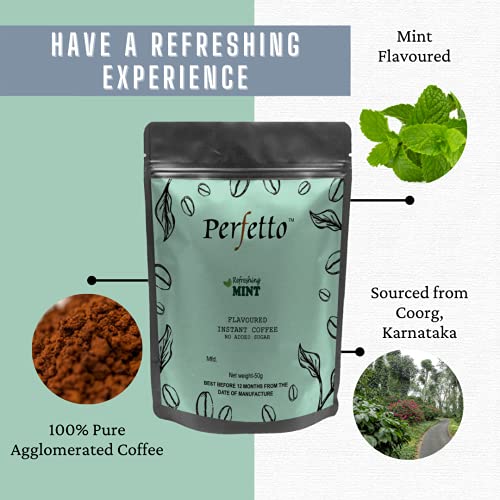 Perfetto Mint Flavoured Instant Coffee Pouch Gift Pack I 100G - Image 2