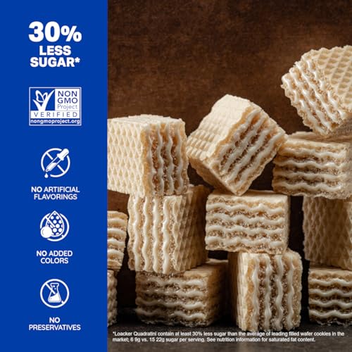 Image of Loacker Quadratini Coconut Wafer Cookies, 30% Less Sugar, Non-GMO, 6-Pack