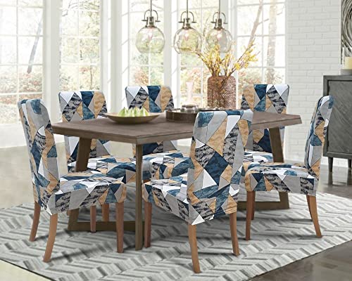 Image of SPRINGRICO Chair Covers for Dining Room 6 Pack, Stretch Dining Chair Cover, Washable Spandex Kitchen Parsons Chair Slipcovers, Removable Seat Protector for Home or Party ( Set of 6, Lucid Dream)