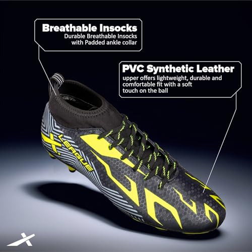 Vector X League Football/Soccer Shoe/Studs with Rib Ankle for Men 5 51Zs55jGaGL