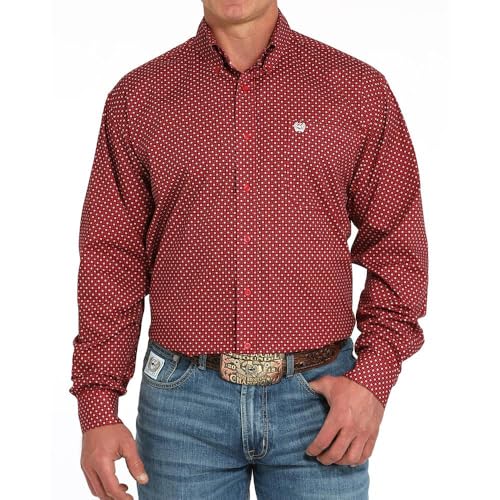 Cinch Men's Red Print Button Shirt