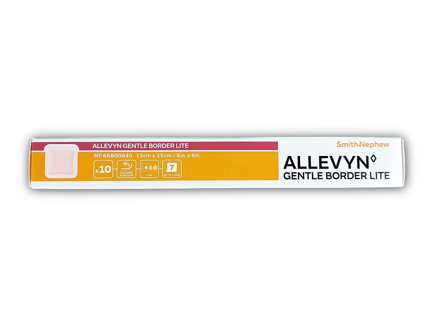 Smith+Nephew ALLEVYN Gentle Border Lite 15x15 cm | Apósito Fino de Espuma de Silicona | Impermeable | 10 Unidades