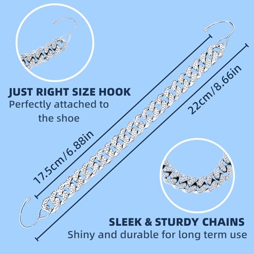 Image of Bling Shoe Chains For Adults Women Men Teens Girls Boys, Rhinestone Chain Shoe Charms For Clog Sandals,Shoe Decoration Accessories For Birthday Gifts Party Favors