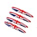 Red/Blue Union Jack UK Flag ABS Sticker Cover Trim Cap for Mini Cooper ONE S JCW R Series R60 Countryman R61 Paceman 2010-2016 (Door Handle with Key Hole 4 Pieces)