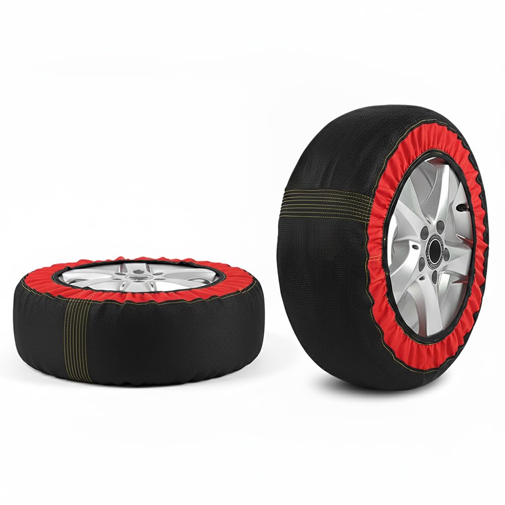 Catene da Neve in Tessuto per Auto per Mahindra XUV500 (W201 2011-2021), Calze Antiscivolo per Pneumatici, Aiuto alla Trazione per Guida Invernale Sicura su Neve e Ghiaccio,2PCS