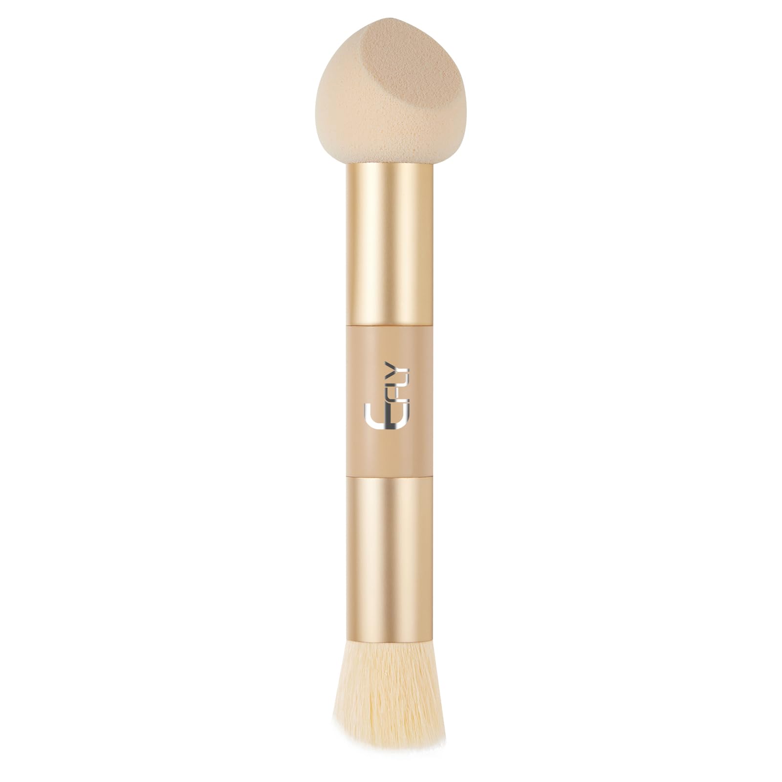 Brocha de maquillaje de doble extremo, cepillo de precisión para polvo para línea capilar con punta de esponja para mezclar sin costuras, cepillo corrector de cabello, cepillo para polvo para retoque