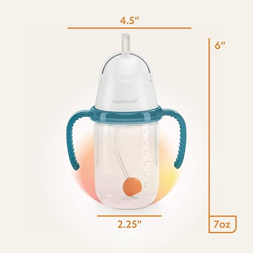 Miniatura 6 de NumNum Vaso de silicona transparente para bebés, mayores de 4 meses y niños pequeños, tazas de entrenamiento antideslizantes de 2 onzas y fáciles de