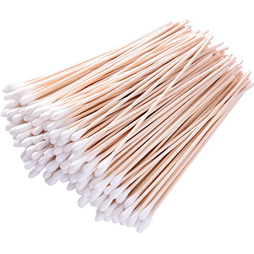 Hicarer 500 Pieces 6 Inch Swabs Cotton Stick Cotton Tipped Applicator Single Tip with Wooden Handle
